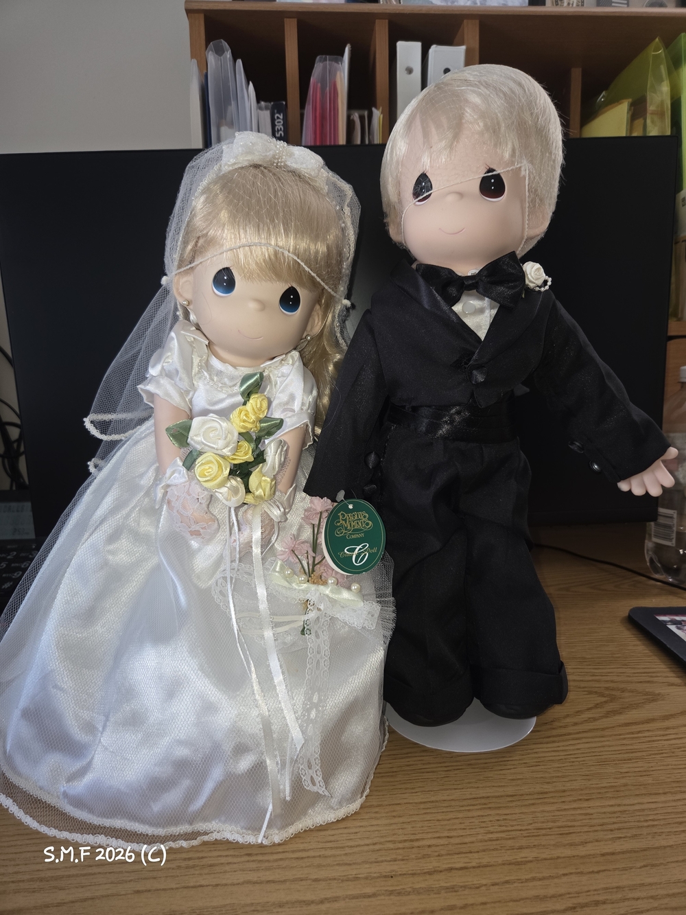 Vintage Precious Moments 17 inch Bride & Groom Doll Set